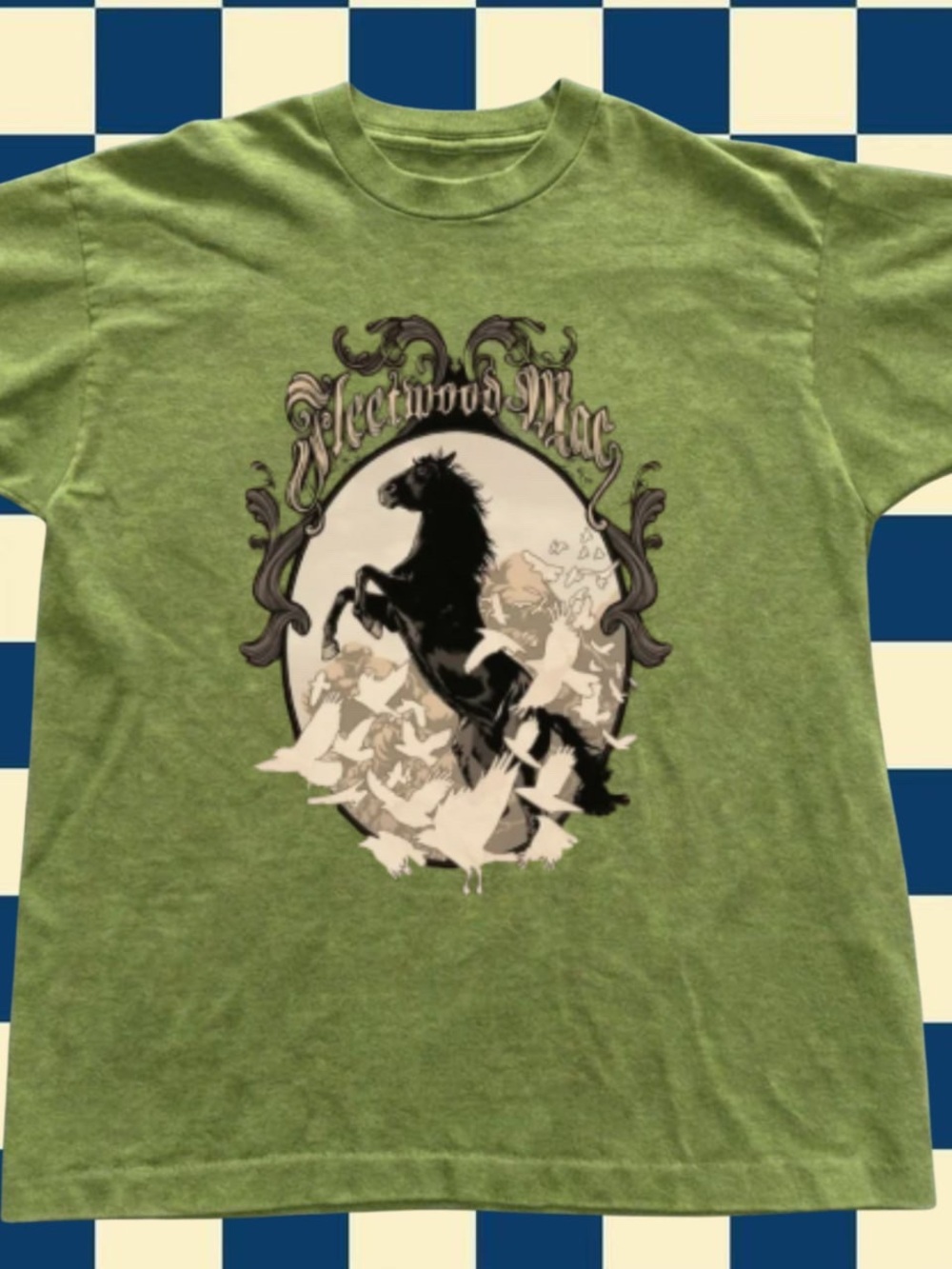 Gildan Olive Green Fleetwood Mac Horse Graphic Tee
